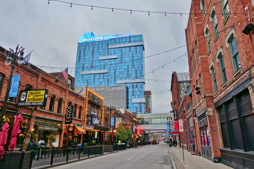 Revitalization project in Greektown, the entertainment district in Detroit
