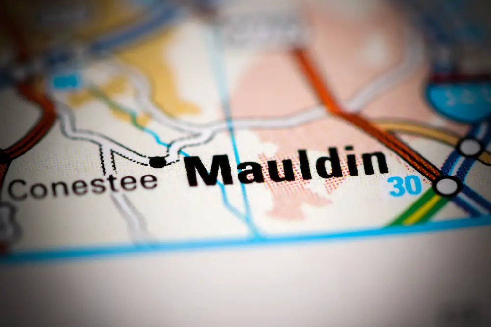 Mauldin pictured on a map of South Carolina