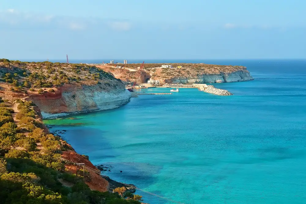 Mediterranean Sea coastline of Libya on a beautiful day during the overall best time to visit Libya