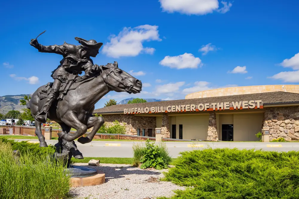 Statue outside of the Buffalo Bill Center of the West, one of our top picks for must-visit places in Wyoming