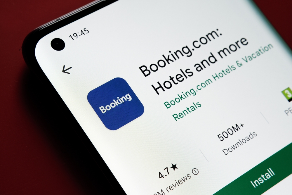 Booking.com shown as one of the best trip planning apps to use for booking hotels at a low rate