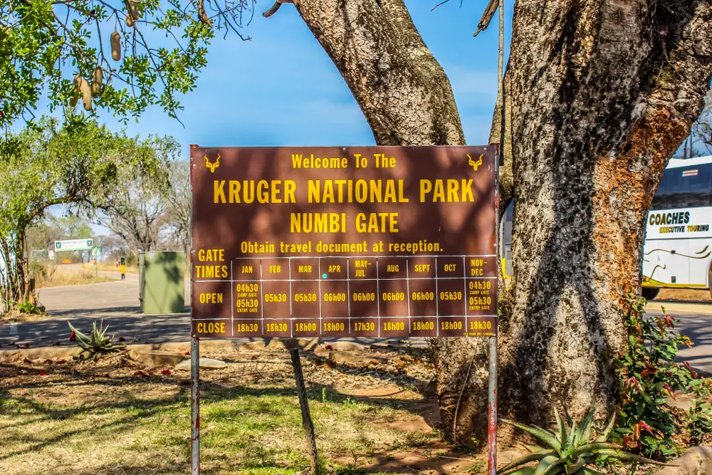 Photo of a sign that reads Welcome to Kruger National Park for a piece on whether or not the park is safe