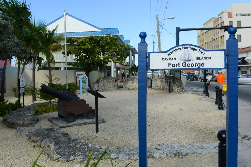 To illustrate that Grand Cayman is largely safe to visit, a photo of an area to use caution in, downtown George Town, pictured on a clear day