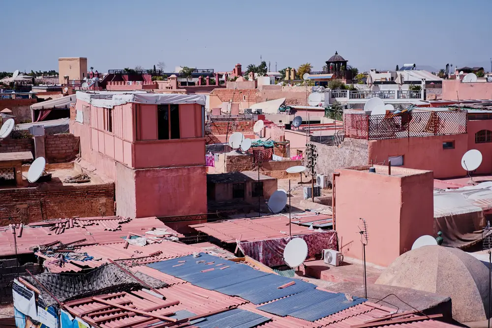 View from the top of a slum in Marrakech
