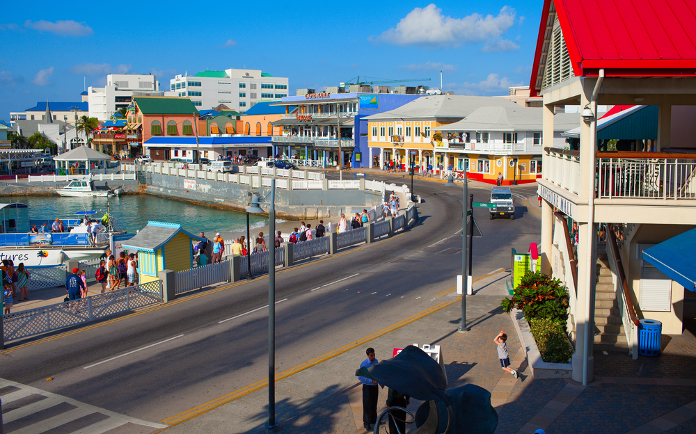 Photo of the main strip in the downtown area of Grand Cayman for a piece on whether or not the island is safe to visit