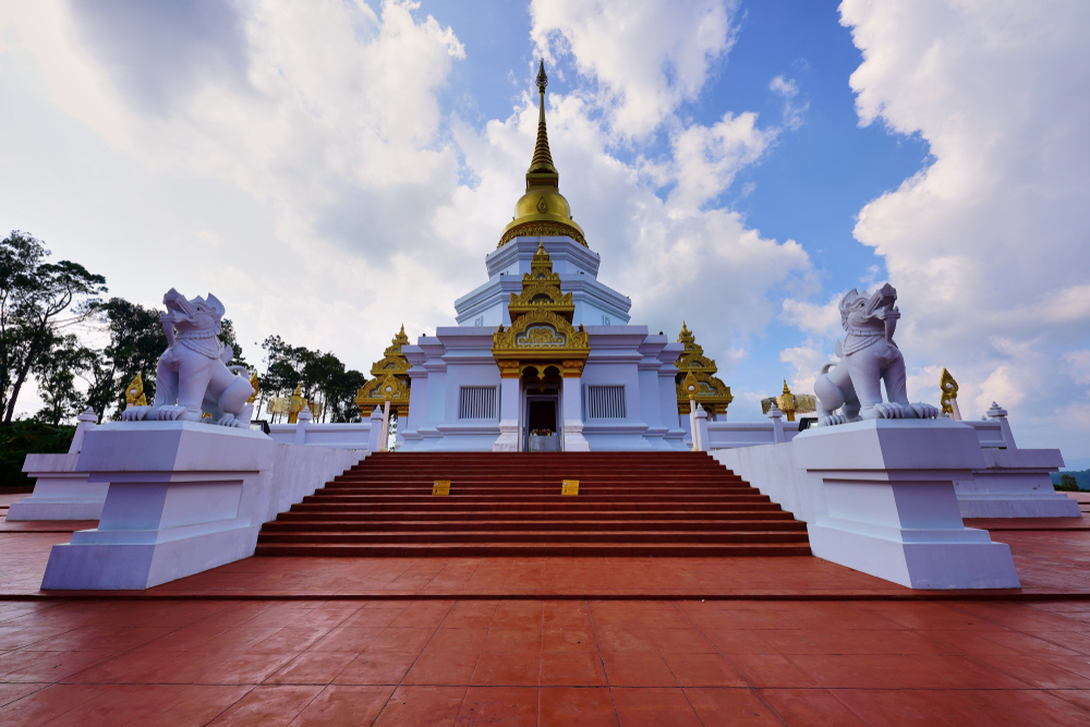 Gorgeous white temple of Santitham in one of Chiang Mai's best areas to stay