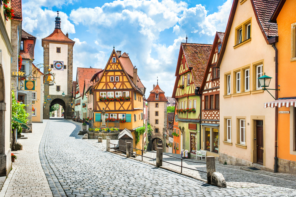 Πανέμορφη καρτ ποστάλ θέα στη διάσημη πόλη του Rothenburg για έναν οδηγό με τίτλο Ταξίδι στη Γερμανία Κόστος