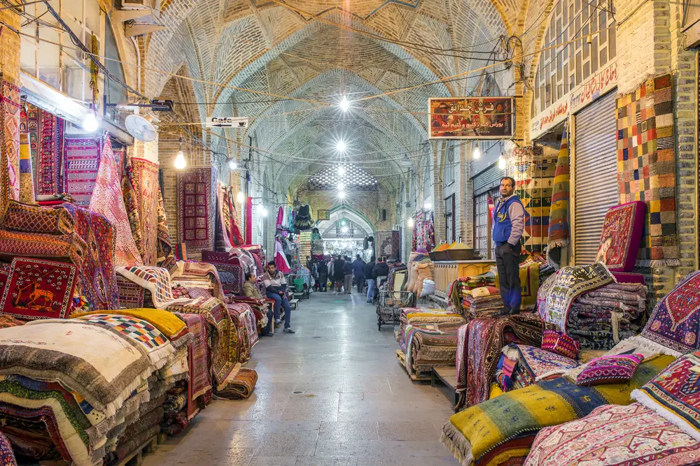 Photo of the interior of the Vakil Bazaar in Shiraz